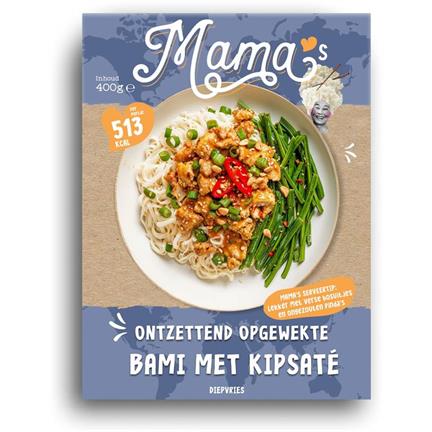 Ontzettend opgewekte bami met Kipsaté
